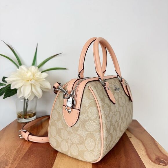 NWT Coach Rowan Satchel Bag In Signature Canvas - Picture 2 of 8